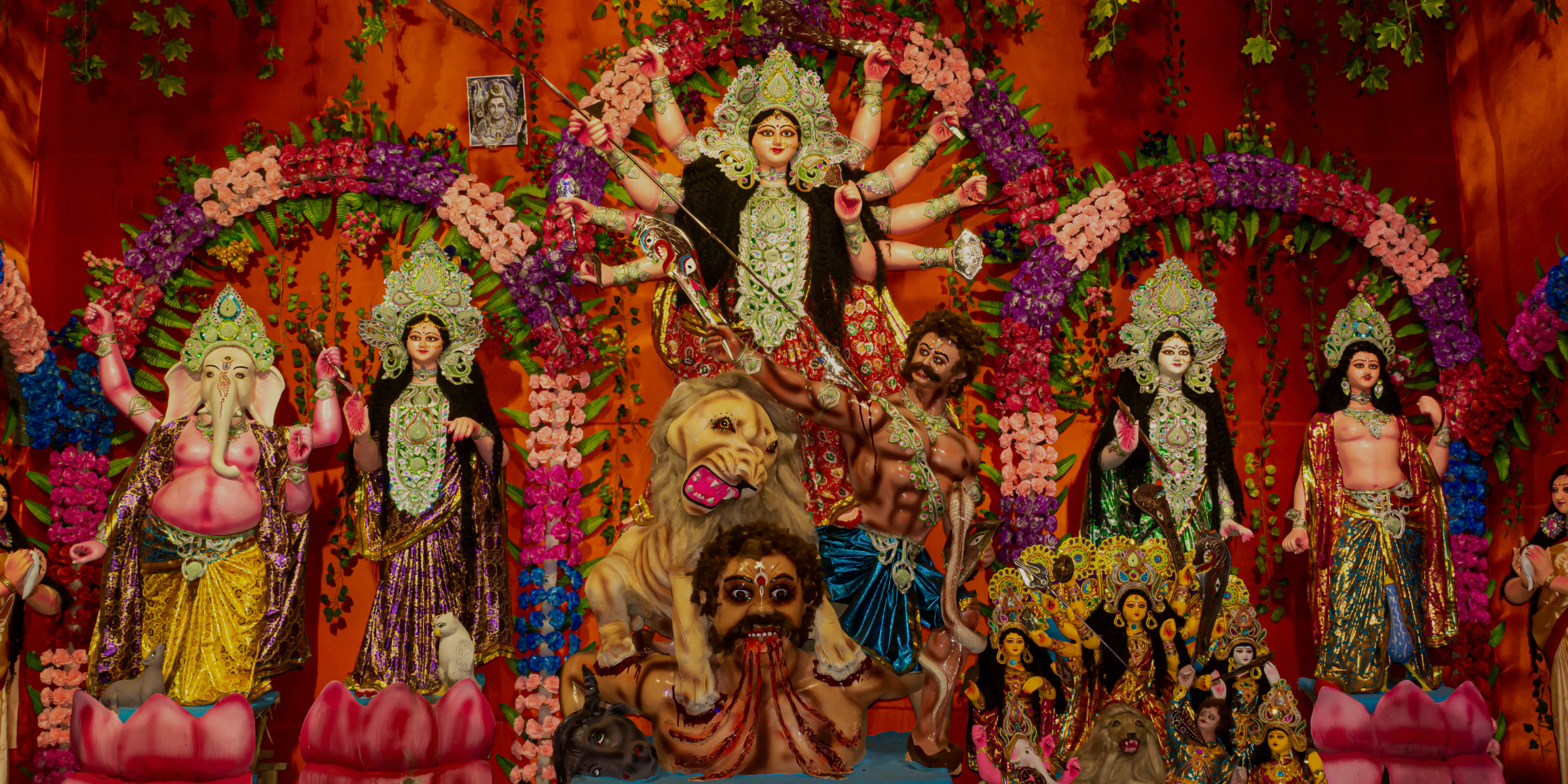 Goddess Durga defeating Mahisasur