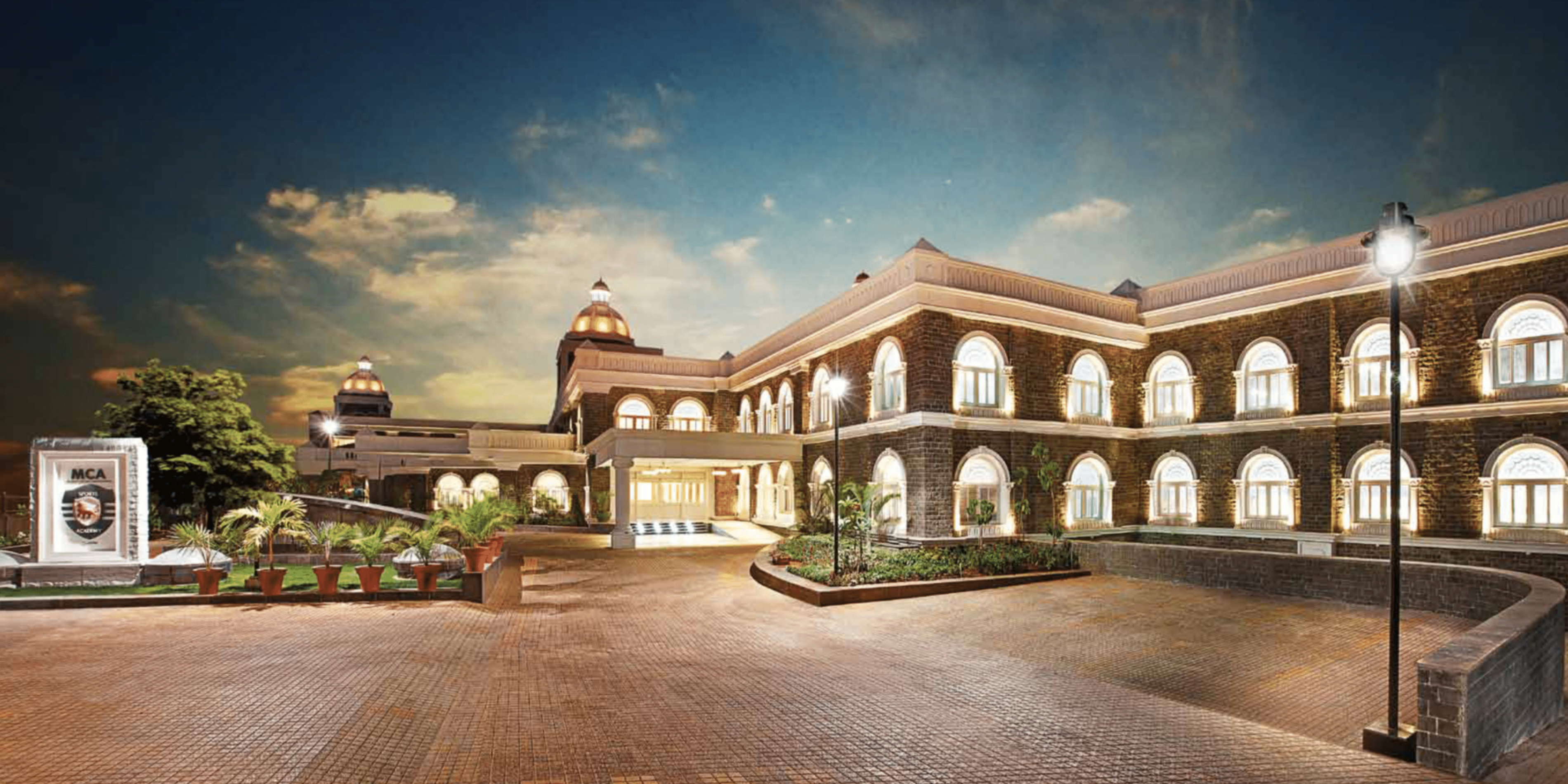 Landscape photo of majestic Sachin Tendulkar Gymkhana shot in the night