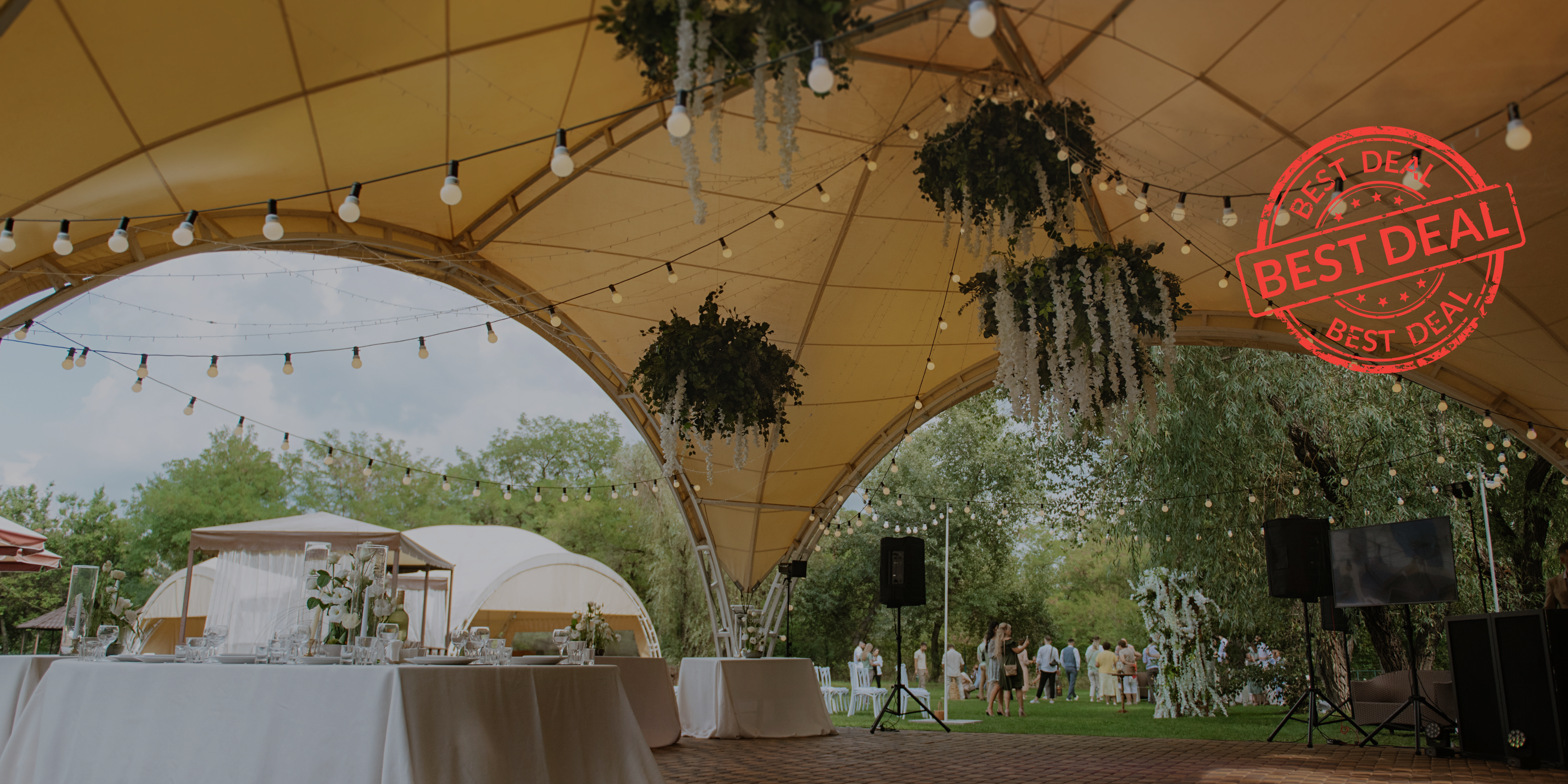 Banquet Hall Photo with a 'Best Deal' Stamp over it