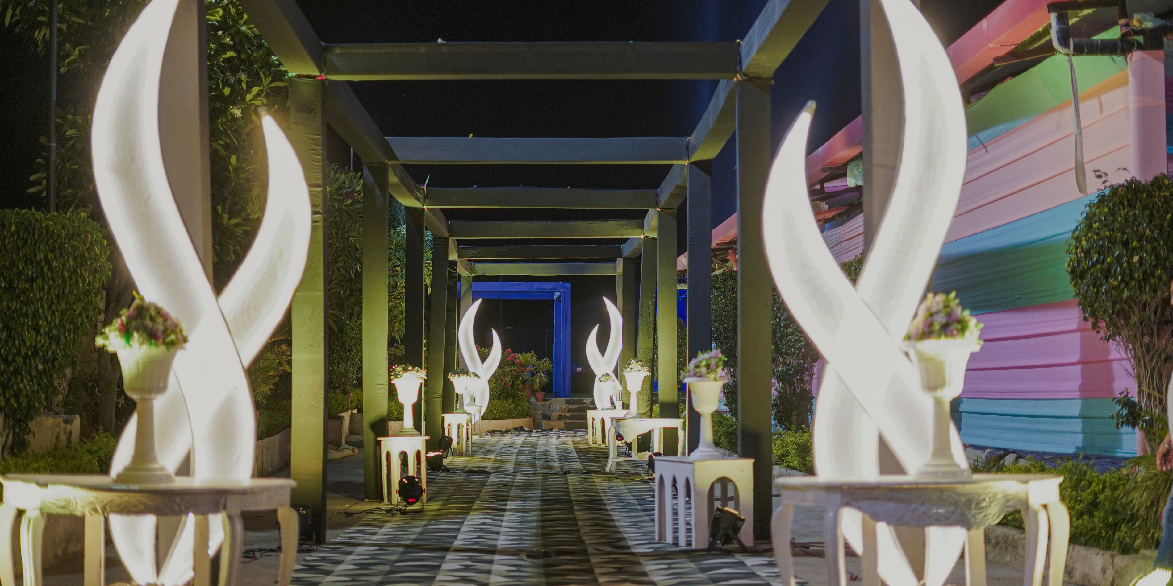 Entrance Decor for a Banquet Hall.